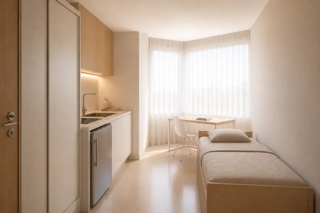 Estudio HQ High Quality de más de 20 m² en residencia de estudiantes de Alcoy